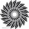 Falmatrica:Napraforgó virág - Fekete - 97x97 cm
