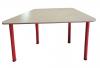 Óvodai csövázas asztal, erösebb, 42 mm lábakkal trapéz alakú lap