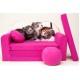 Gyerek kanapé - kiscicás rózsaszín