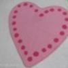 rózsaszín szívecskés szőnyeg kislánynak kis hiba 65x63cm