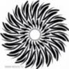 Falmatrica: Napraforgó virág - Fekete - 97x97 cm