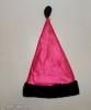 56 cm-es fejre pink-fekete selyem mikulás sapka