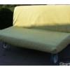 ikea ps håvet, modern, halványsárga színű ágyazható, 3 személyes kanapé.