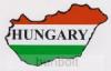 Nemzeti színű Magyarország külső matrica Hungary felirattal (14X8 cm)