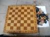 sakk készlet régi retro intarziás , faragott bábuk