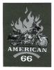American 66 motoros - ruhára vasalható textil matrica