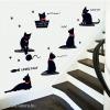 Aranyos fekete cica Cserélhető fali matrica dekor