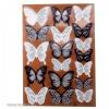 18db fekete fehér 3D pillangó fali matrica dekor