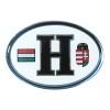 Magyar felségjelzés műgyantás matrica zászlóval és címerrel