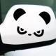 Panda visszapillantó tükör matrica, 2db, fekete
