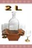 Üveg ajándék készlet boros fa 2L