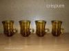 Retro borostyán üveg feles pohár készlet 4db (3 d)