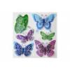 3D csillámos szobadekor matrica pasztell színes pillangó WI004 38x31cm